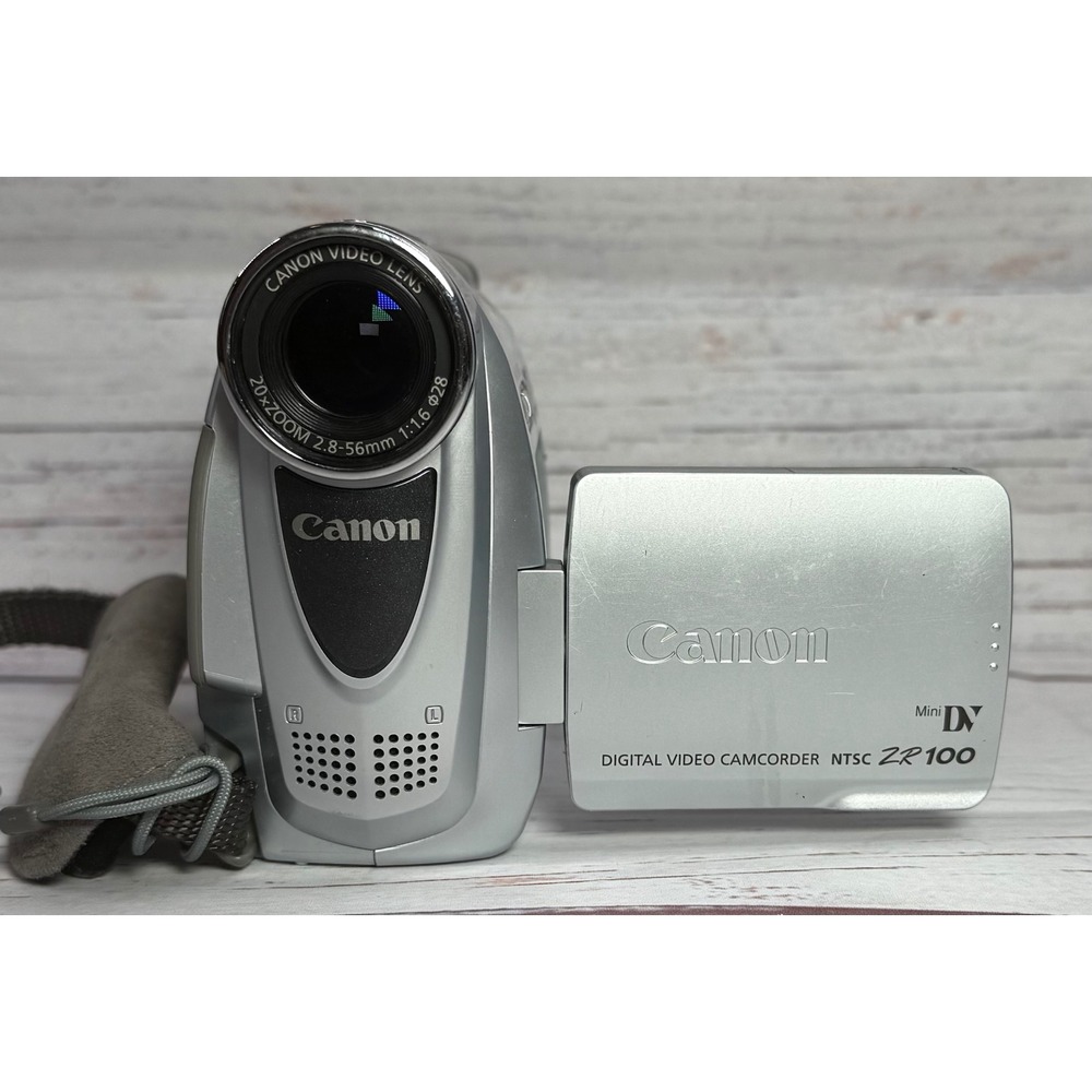 Canon ZR100 MiniDV Digital Video Camcorder Silver 20x Optical Zoom NTSC Handheld